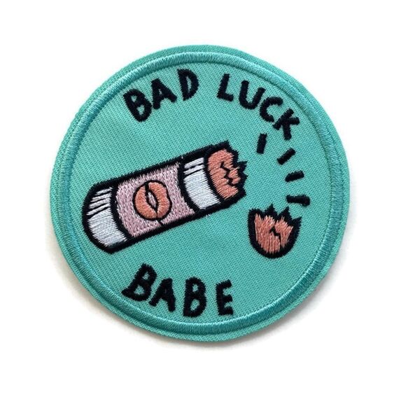 Bad Luck Babe Lippie Embroidered Patch - Picture 1 of 3